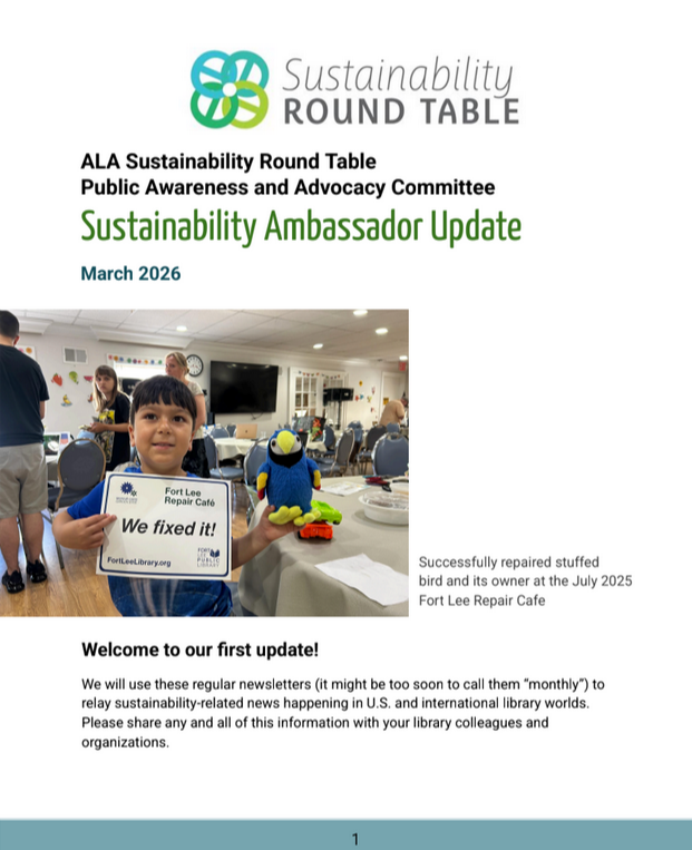 Front page of March 2026 Sustainability Ambassador update
